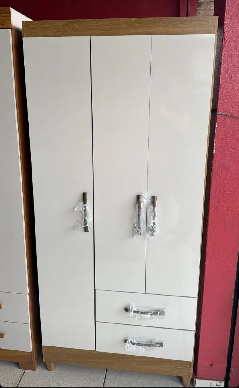 Guarda Roupa de Solteiro com 2 Gavetas - Novo 