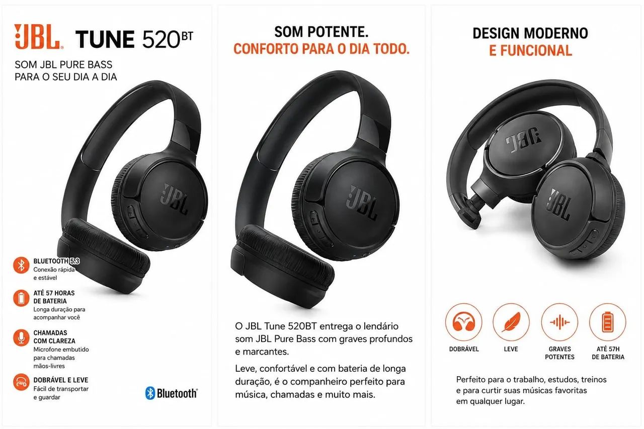 Fone JBL 520bt