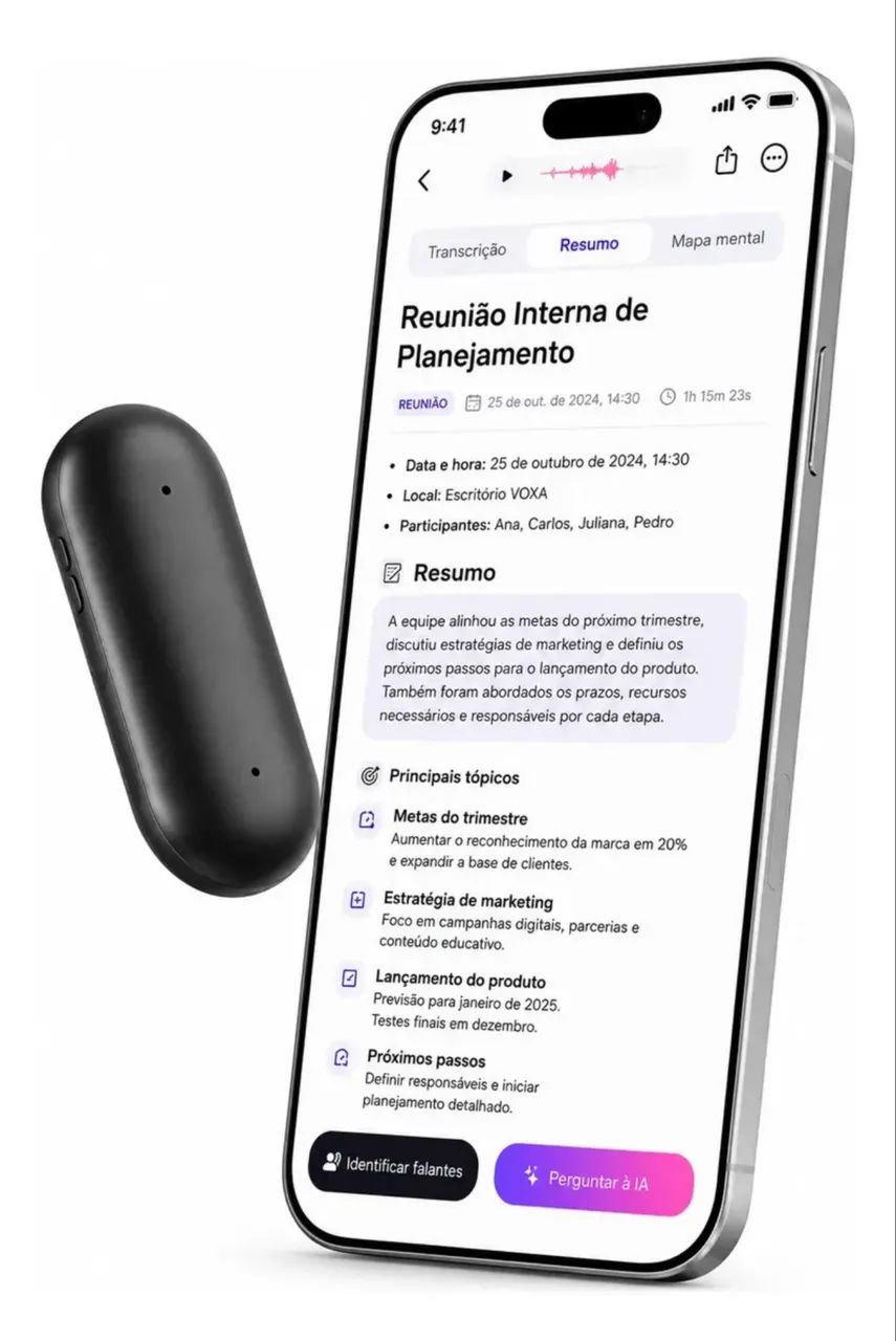 Voxa Notepin Gravador De Voz Portátil Ia Plaud Pin Similar - Foto 4