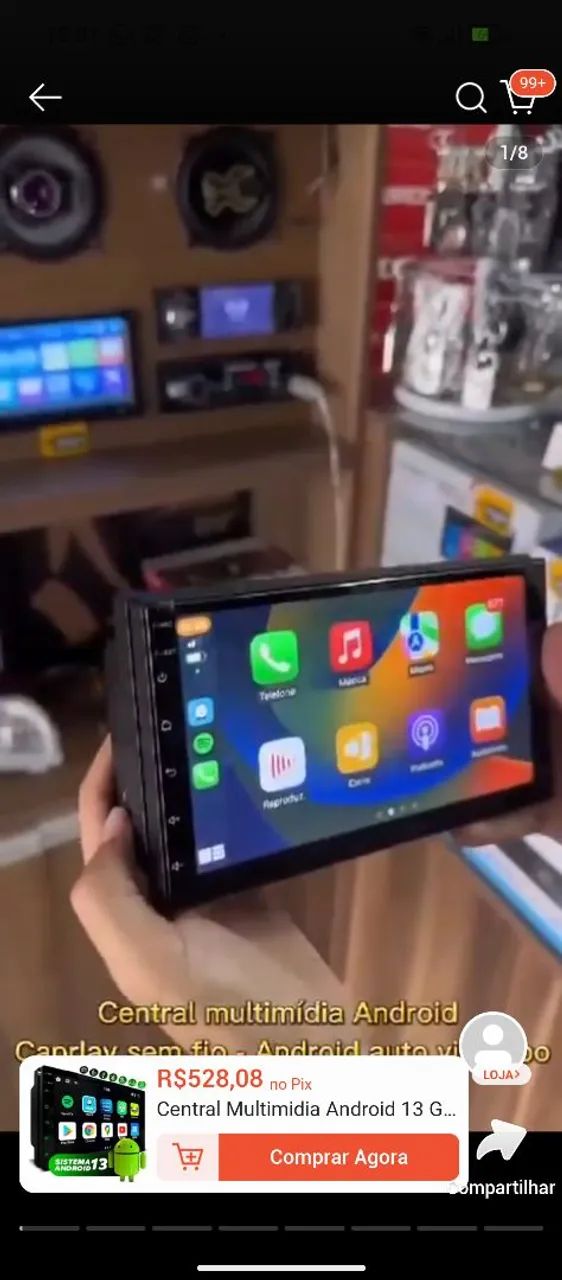 CENTRAL MULTIMÍDIA ANDROID 13 7 POLEGADAS E JÁ CONFIGURADO ! - Foto 3