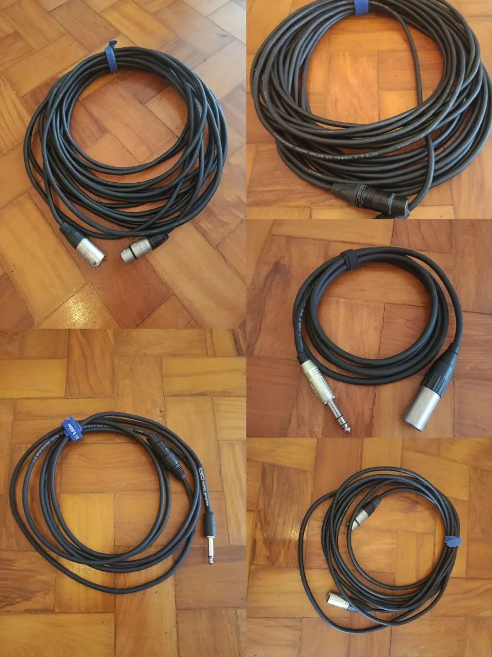 Cabos XLR Profissionais, Lote com 5 cabos