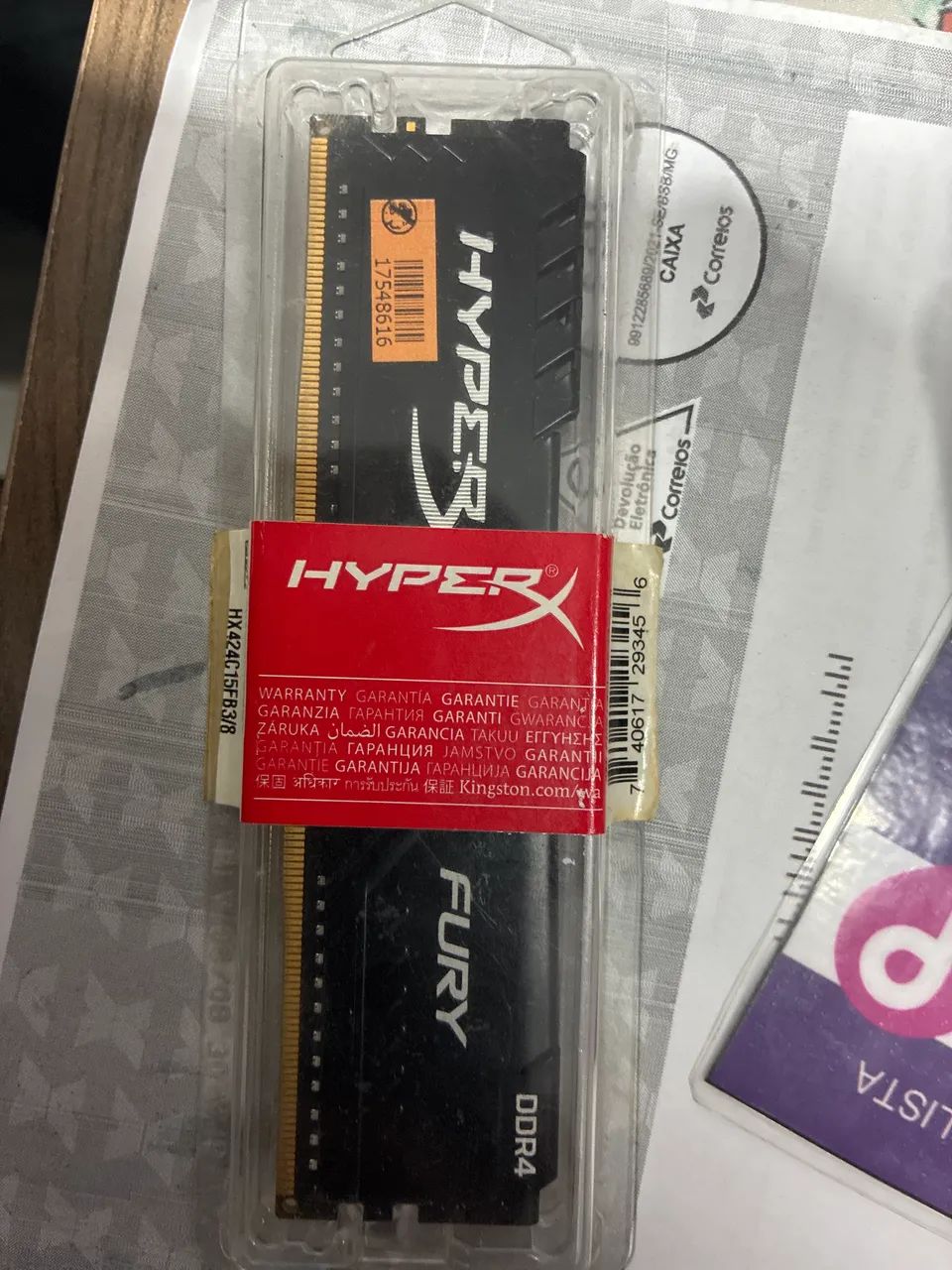1 Pente Memória RAM - 8GB DDR4 - Hyper Fury - Foto 2