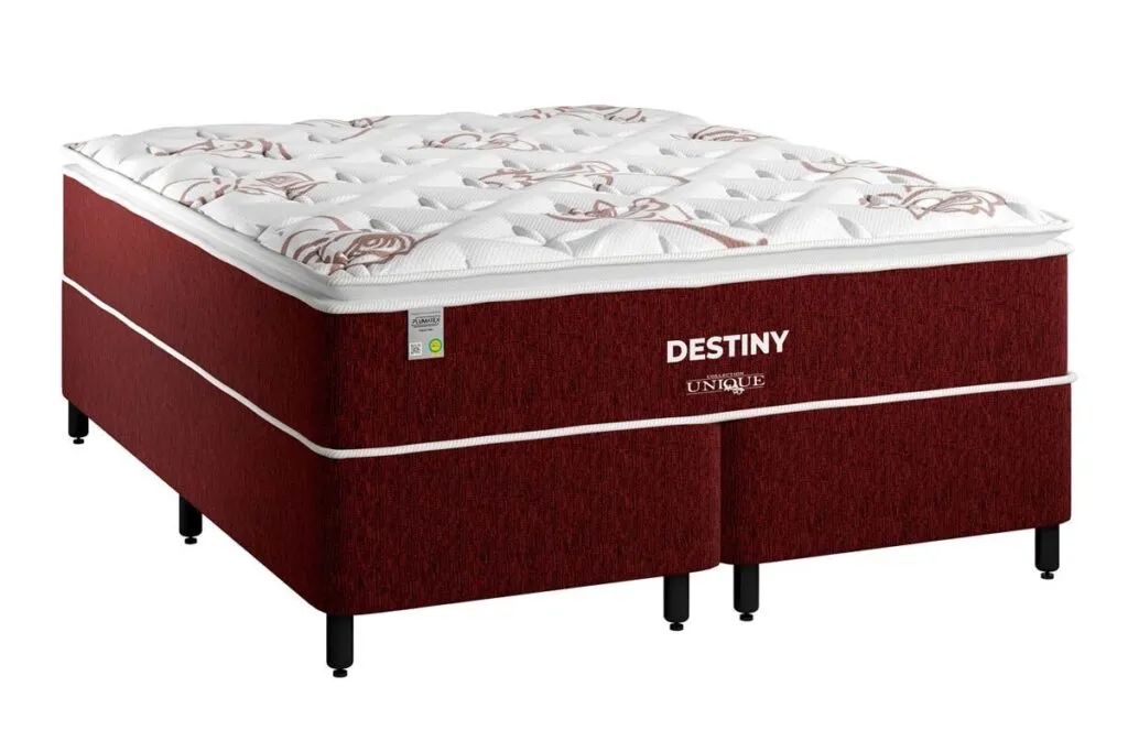 Cama Box King Size Destiny Molas Vinho Plumatex - Foto 2