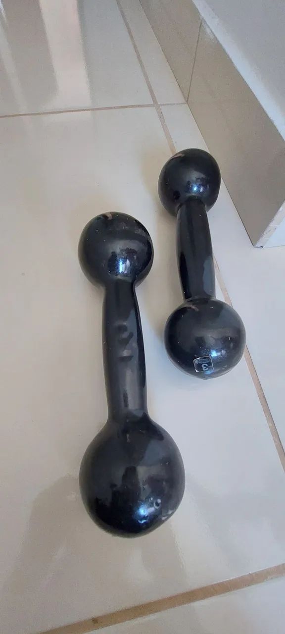 Halteres de 3kg emborrachado - Foto 2