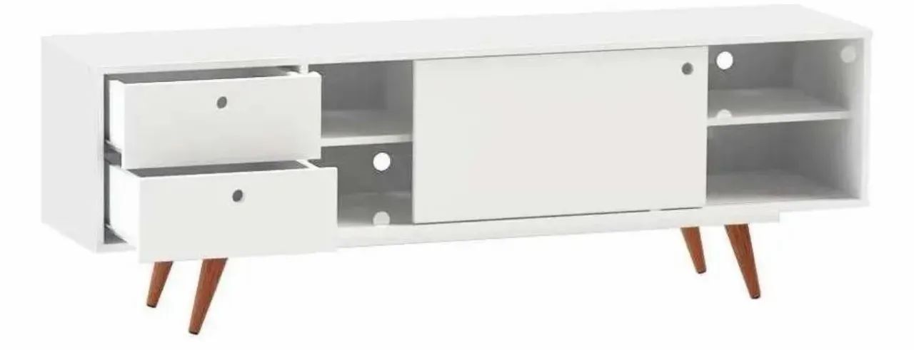 Rack Retro 85 Até 60 Polegadas 1 Porta Branco - Foto 2