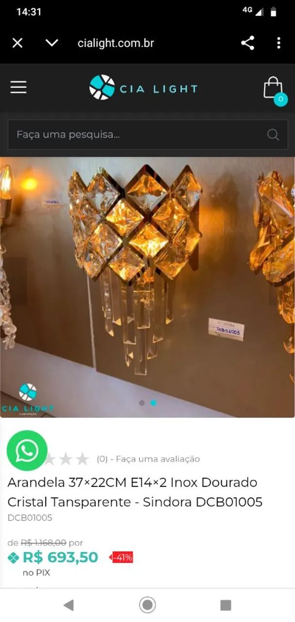 Luminária dourada  - Foto 2