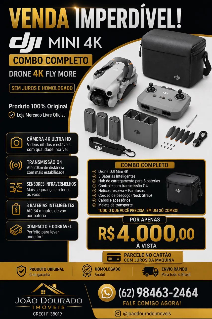 Drone Dji 4k combo fly more 