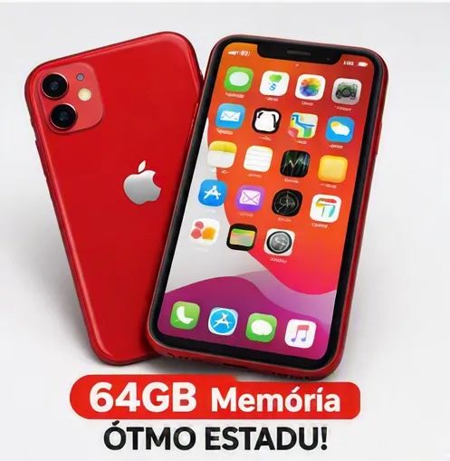 Apple Iphone 11 RED 64 GB - Novíssimo - Celulares e Smartphones