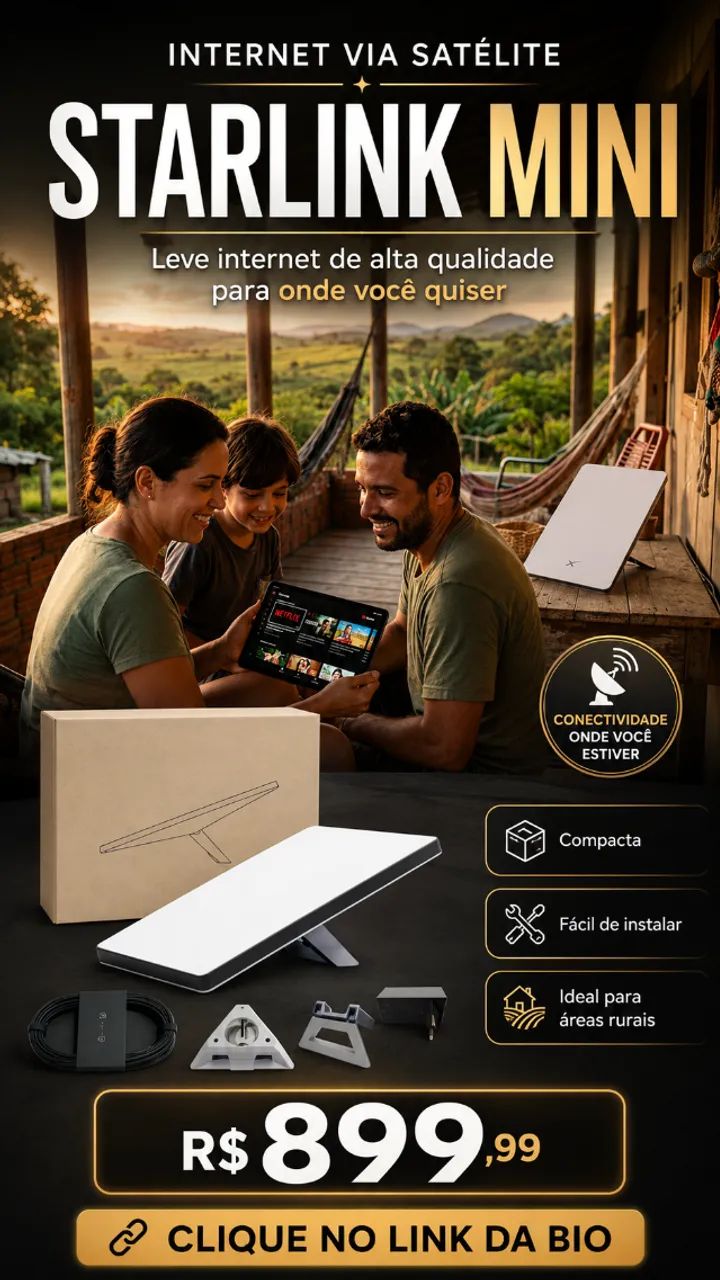 Kit De Internet Via Satelite Starlink Mini Branco