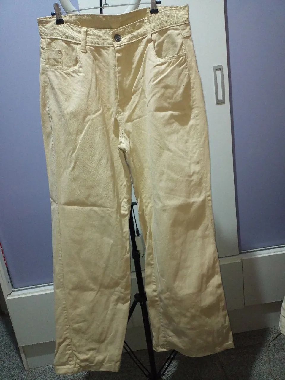 Calça Wide Leg Bege tamanho 46