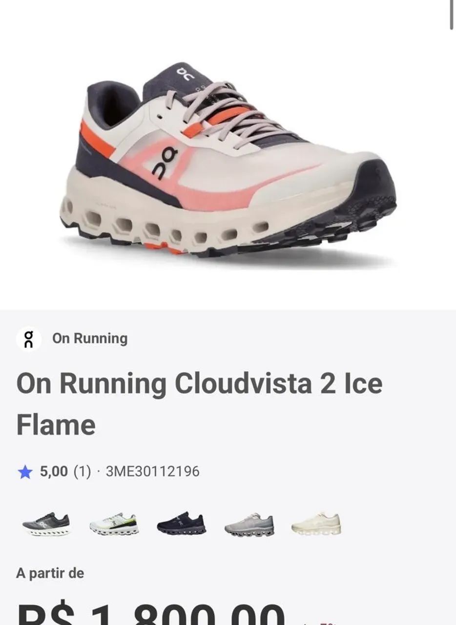 Tenis On Running Cloudvista 2 Ice Flame Original - Foto 2