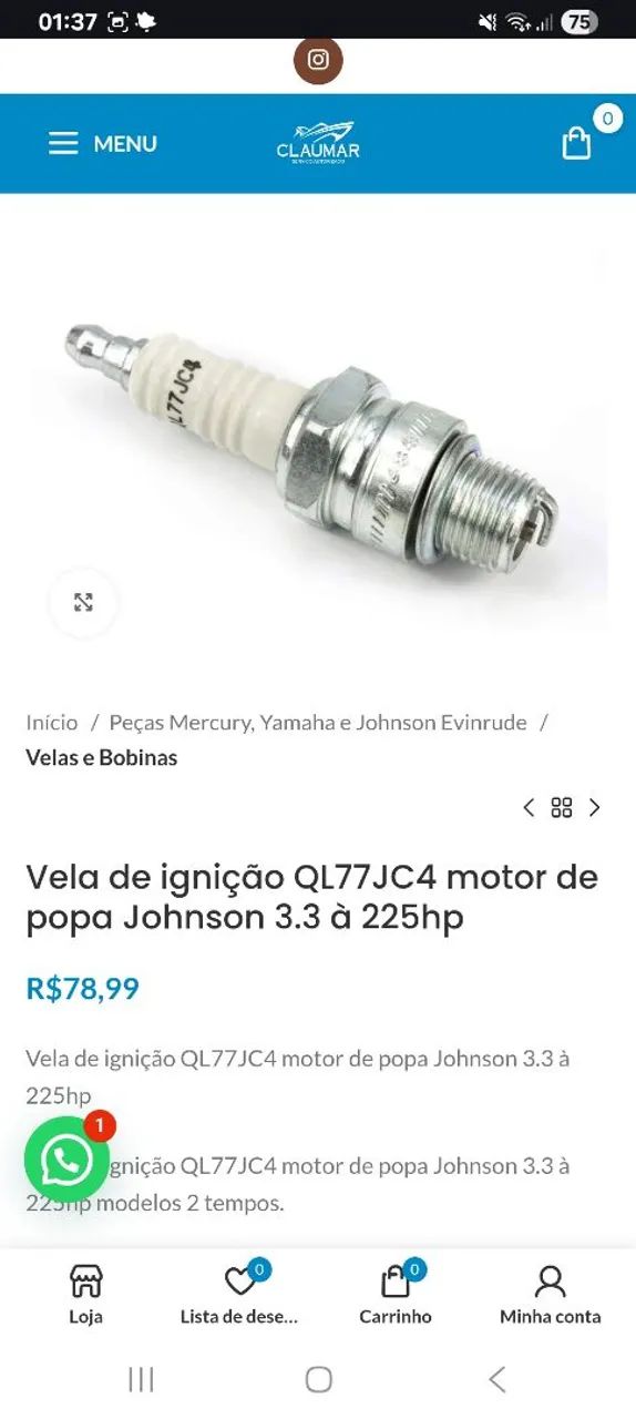 Velas ignição motor popa - Foto 7