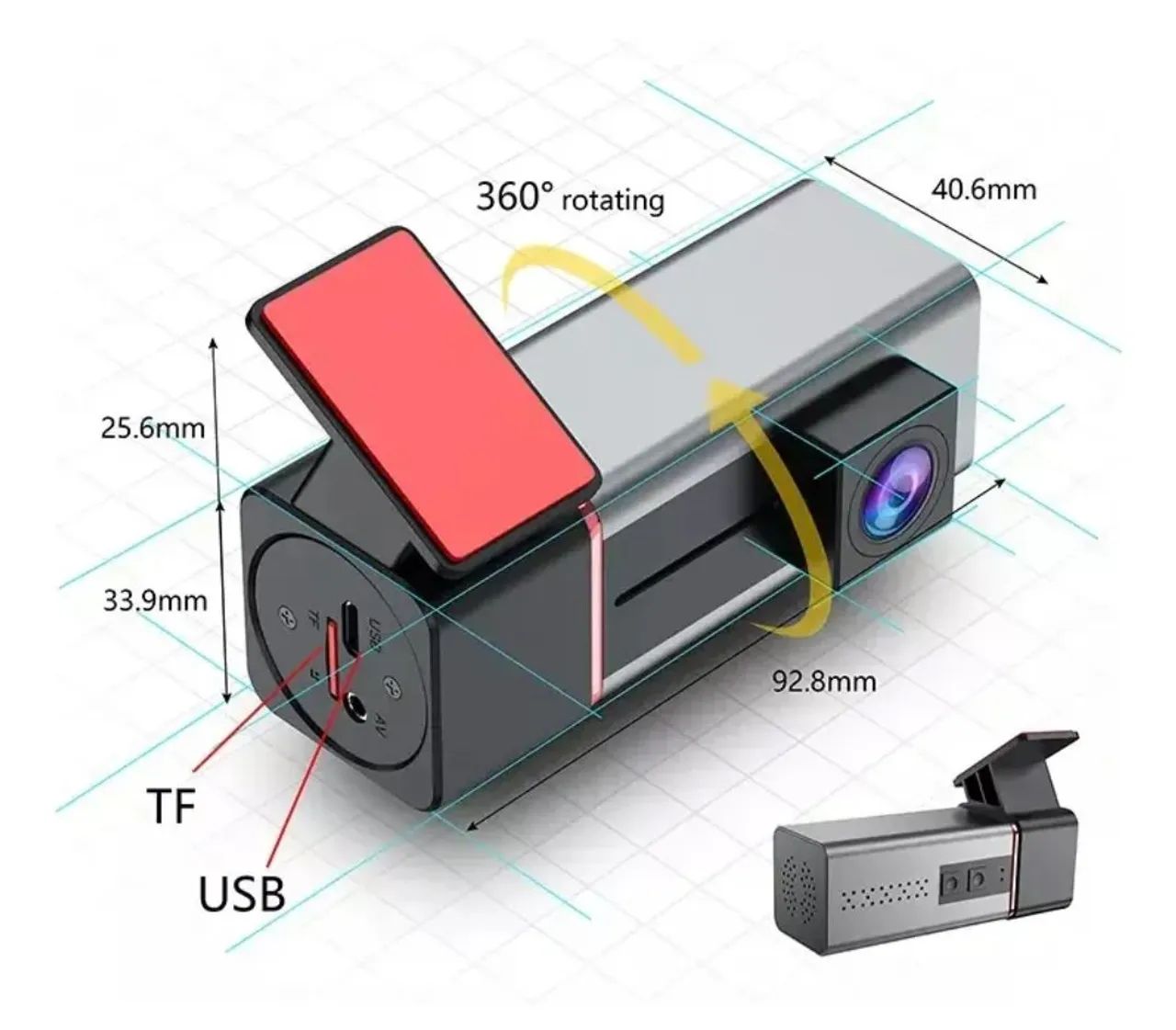 2.5 K Câmera Veicular Frontal Com Sensor impacto - Foto 2