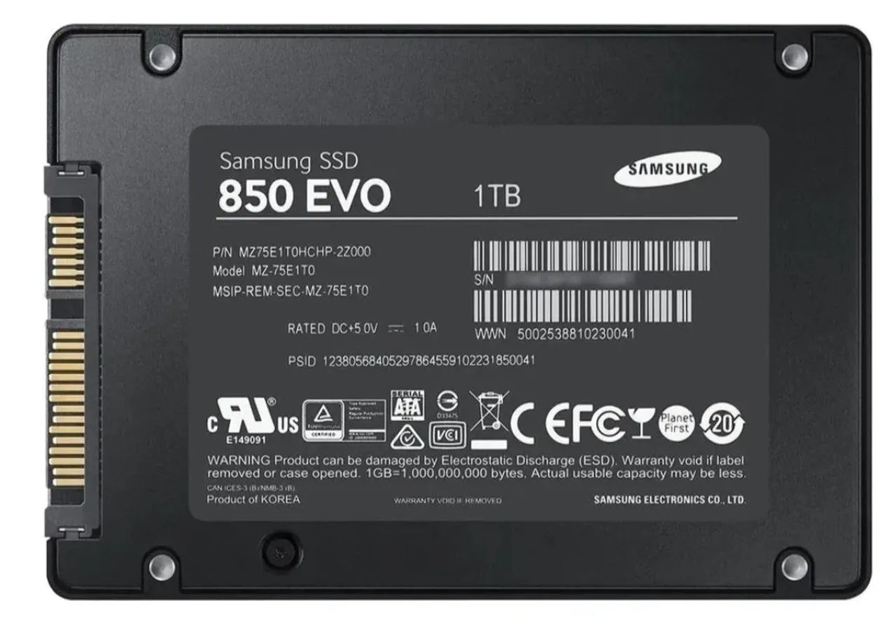 SSD Samsung 850 EVO de 1TB (modelo MZ-75E1T0) - Armazenamento