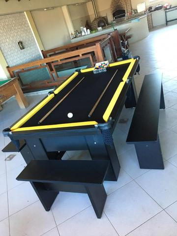 Mesa de Sinuca Cor Preta Tabelas Amarelas Modelo CRV6121 - Foto 3