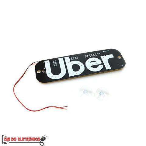 Placa Luminoso de Led Uber - Branco