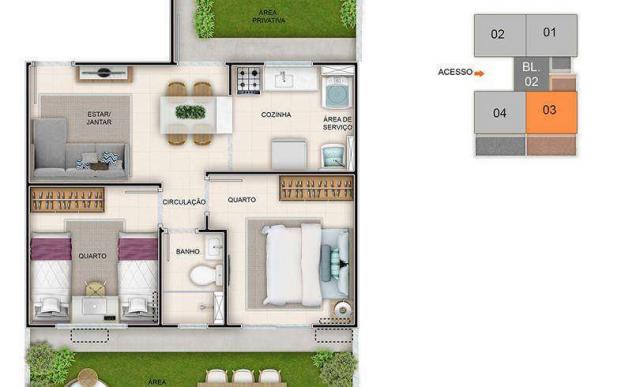 Eco Way Eusébio - 40m² - Apartamento 2 quartos em Eusébio, CE - ID3866 - Foto 9