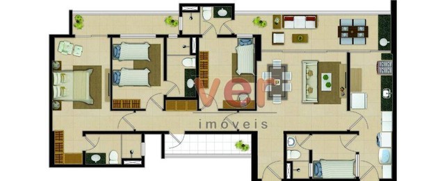 Apartamento com 3 dormitórios à venda, 110,03m² por R$ 967.606,37 - Aldeota - Fortaleza/CE - Foto 2