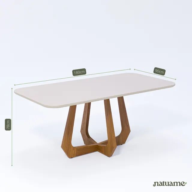 Mesa de Jantar Brimeli 1,80x80 Base em Madeira Acabamento em Laca p8 - Foto 2