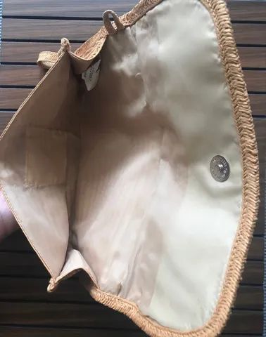 Bolsa carteira de mão em palha NOVA - Foto 2