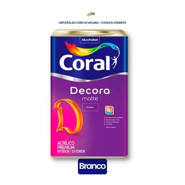 Tinta Coral Decora Matte Premium Acabamento Fosco Aveludado Sem Cheiro 18L - Foto 3