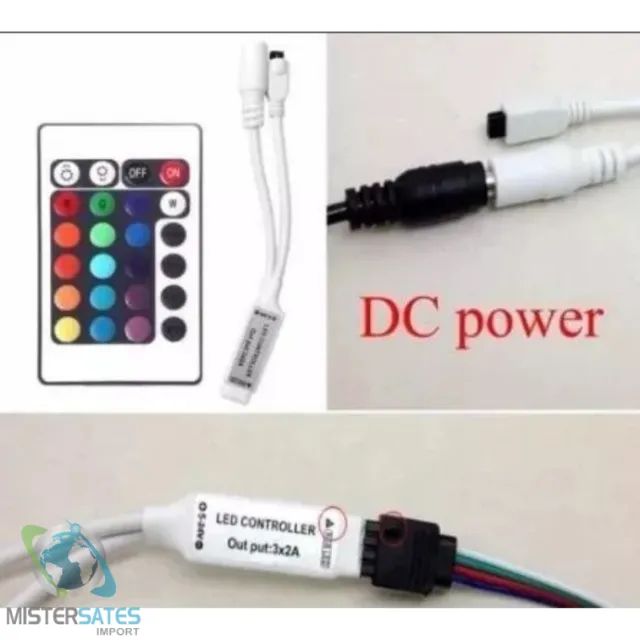 Mini Controlador Com Controle Para Fita Ou Barra De Led Rgb - COD 369 - Foto 2