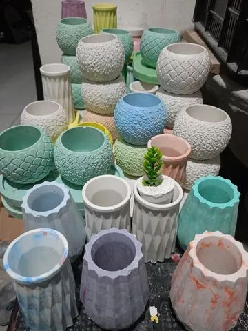 Lindos vasos gesso ou cimento 