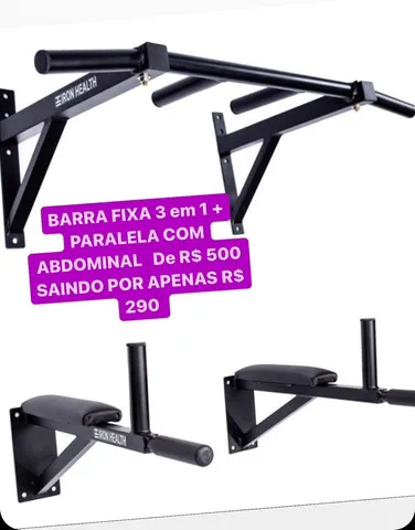 BARRA FIXA 3 em 1 + PARALELA COM ABDOMINAL R$ 290