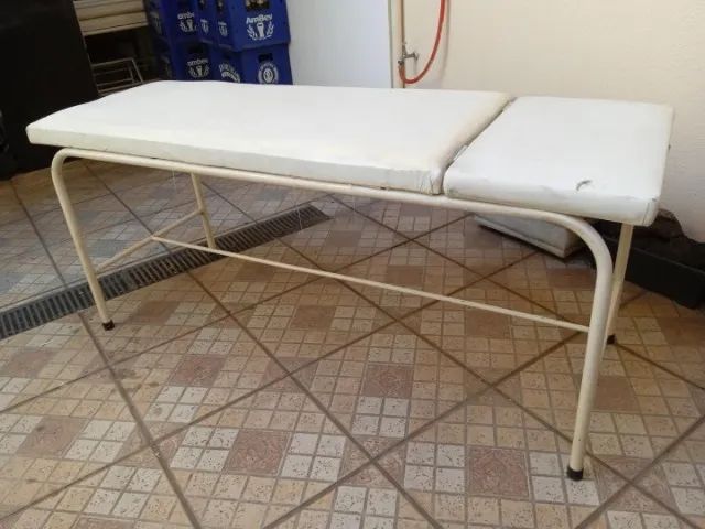 Maca c/ cabeceira regulável em Couro Ecológico / Aço Branco 80 cm x 63 cm x 182 cm - Foto 3