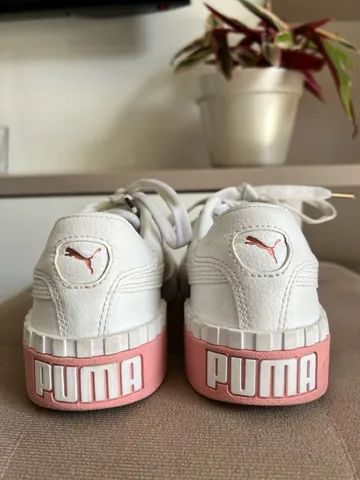 Tênis Puma Couro Branco e Rosa - Foto 4