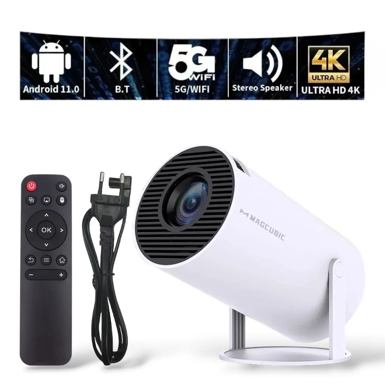 Projetor Smart Android Magcubic HY300 HD+ Wi-Fi (Versão Grande) 