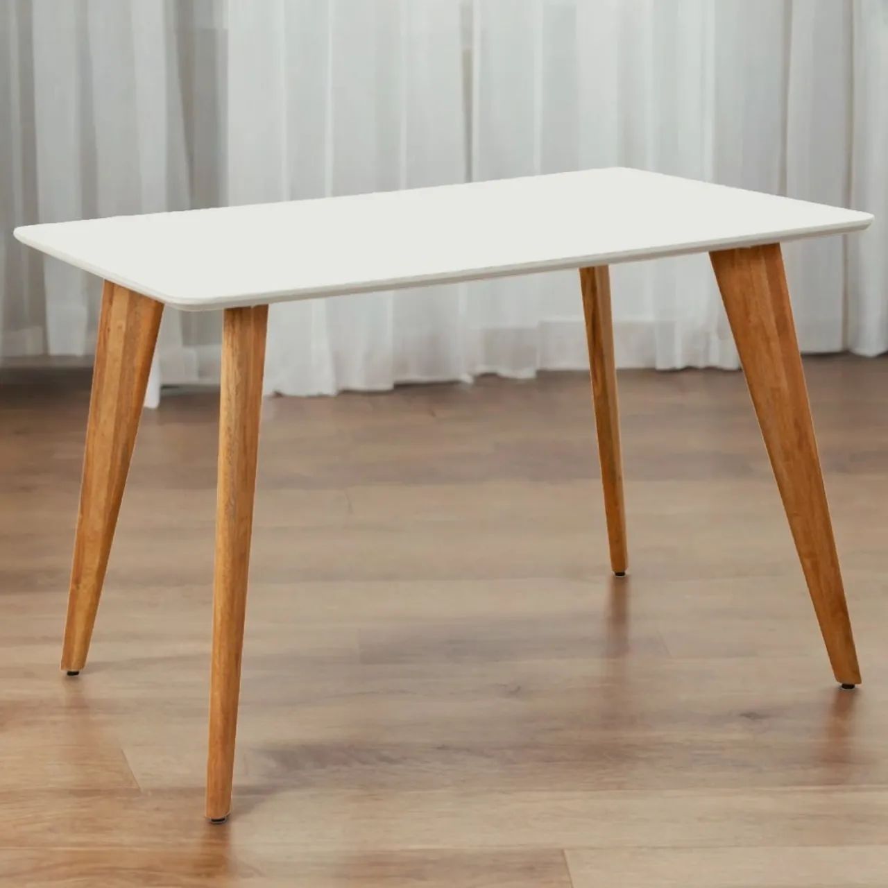 Mesa de Jantar 120 Canto Reto Imbuia Mel/Off White tt544