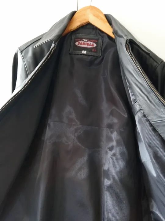 Jaqueta de Couro Masculina Preta - Foto 3