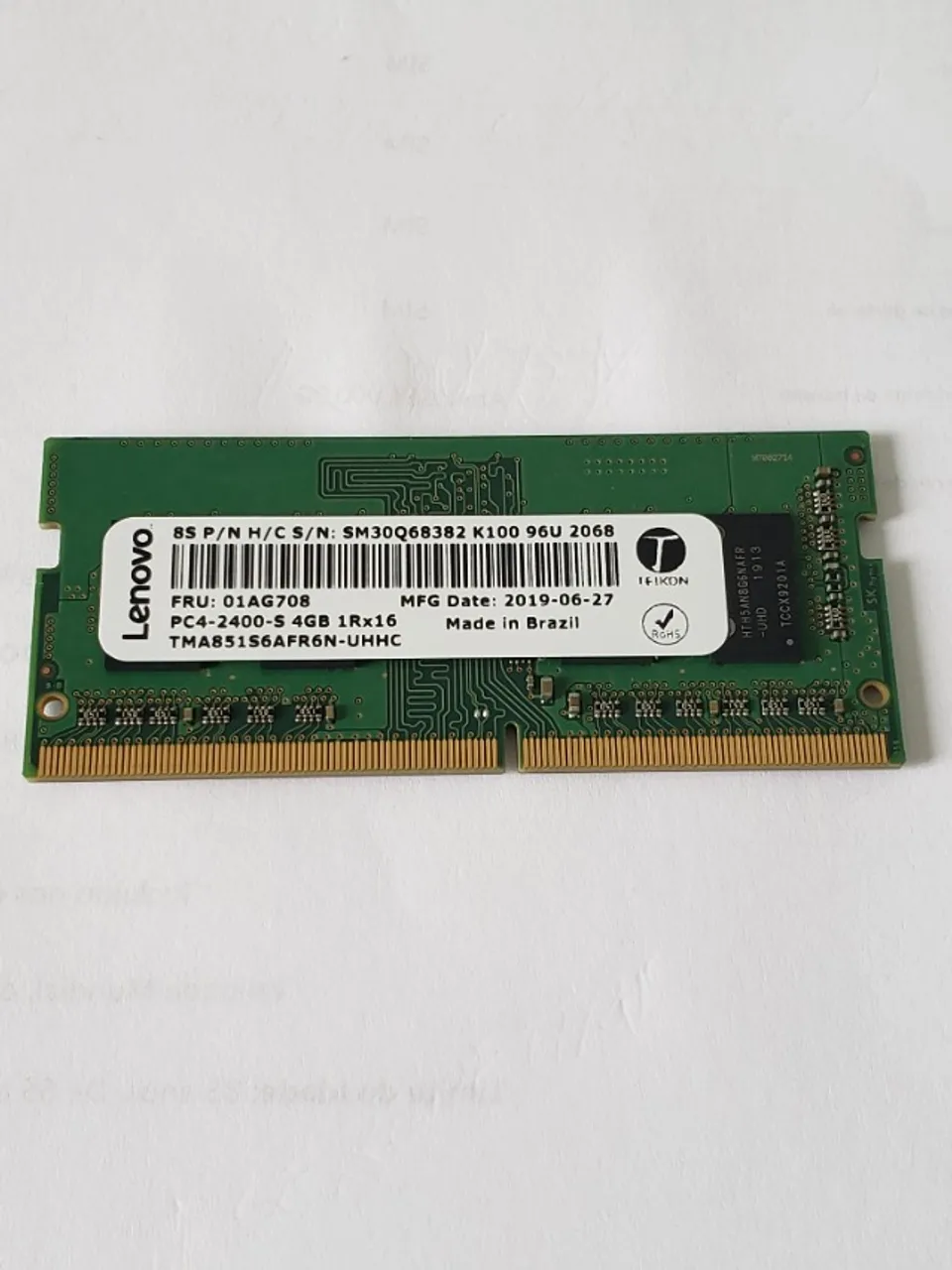 RAM Micron 4GB DDR4 2666MHz SODIMM para notebook - Memória RAM