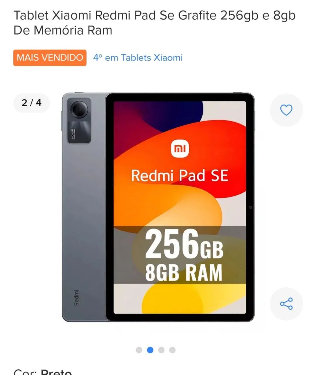 Tablet Xiaomi Redmi Pad Se Grafite 256gb e 8gb - Foto 3