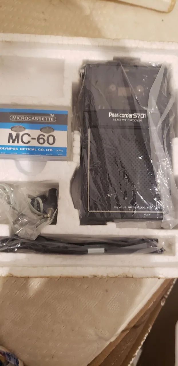  Gravador Raro de Microcassete Olympus Pearlcorder S701 Vintage - Foto 4