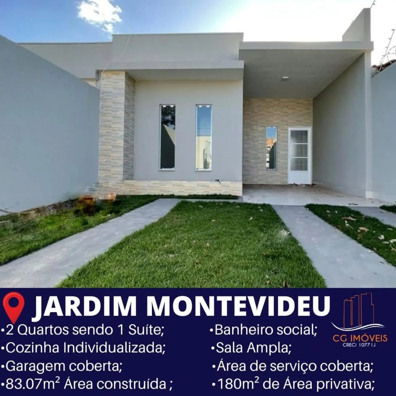 Casa á venda com 2 quartos sendo 1 suíte no Jardim Montevideu em Campo Grande - MS