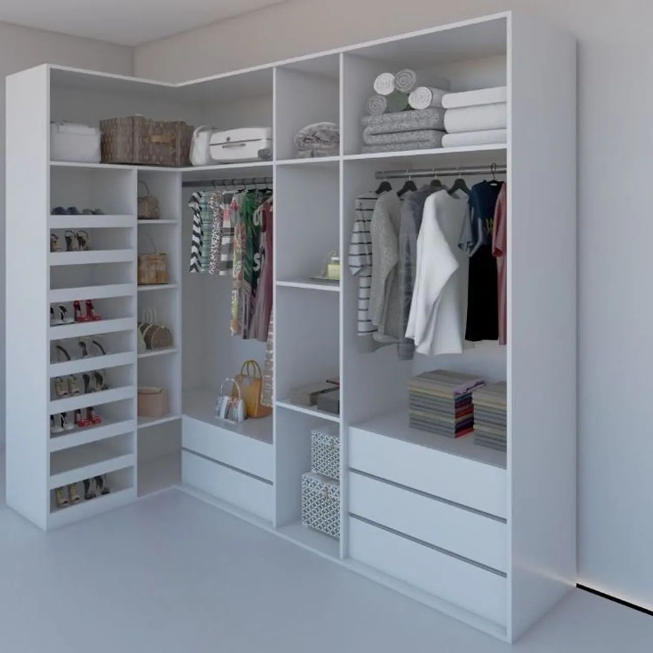 Closet Planejado Branco Completo