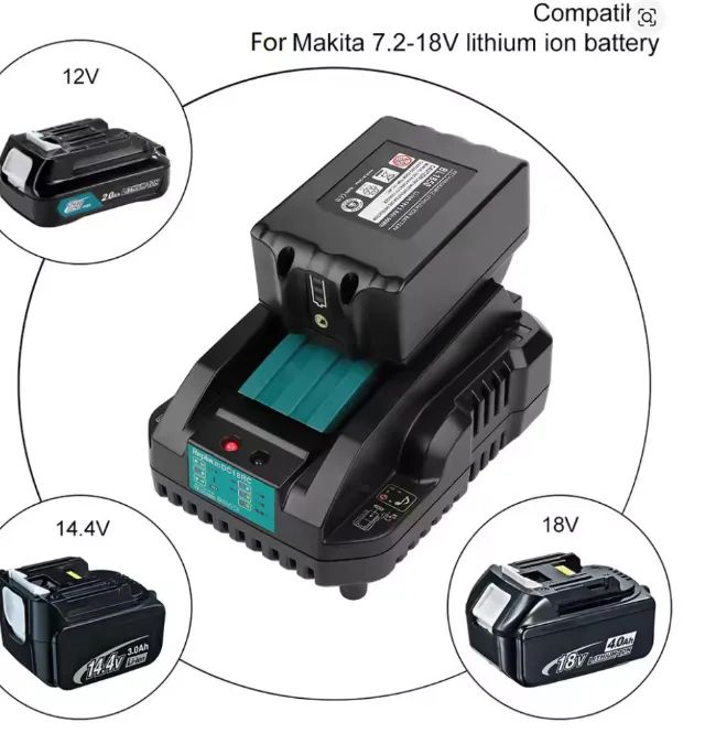 Substituição do carregador de bateria de íon-lítio 3A/4A para Makita 
