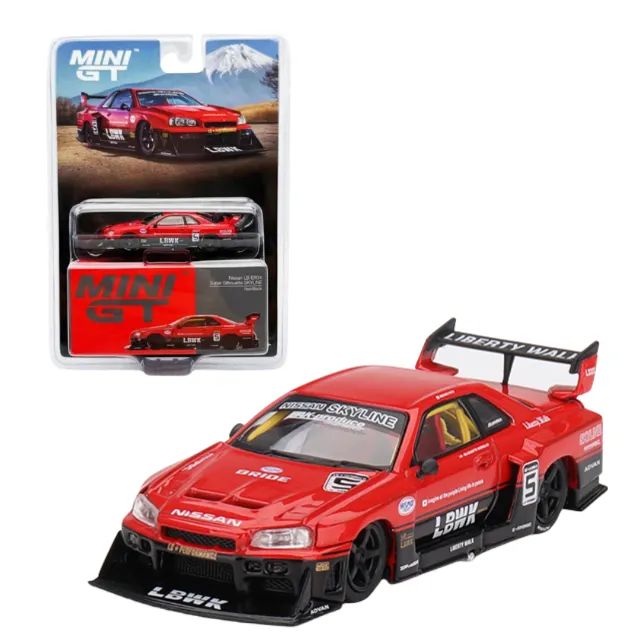 Nissan LB-ER34 Super Silhouette SKYLINE Vermelho/Preto MINI