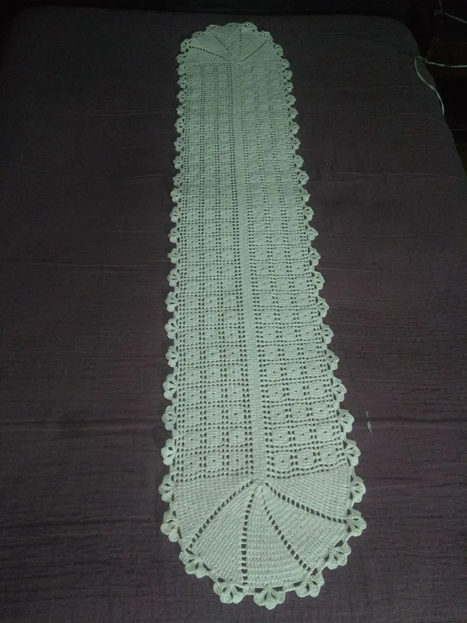 Caminho / Trilho de mesa em crochê | Vintage | Cor Crú