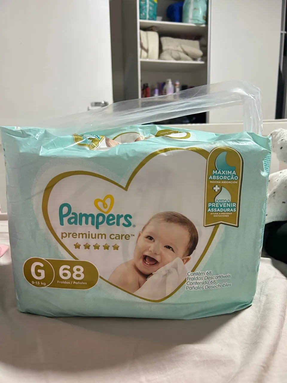 Fraldas Pampers Premium Care G - 68 unidades