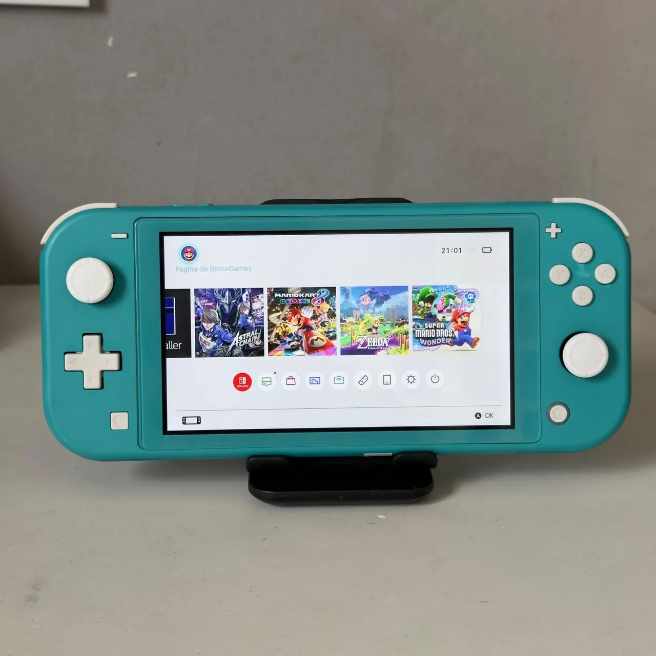 Nintendo Switch Lite Turquesa Desbloqueado 128g Usado (sem carregador /caixa) 