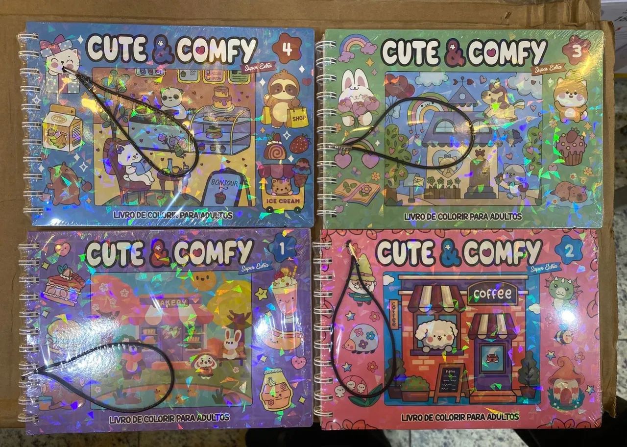 Livros de Colorir Cute & Comfy - Coleção Completa