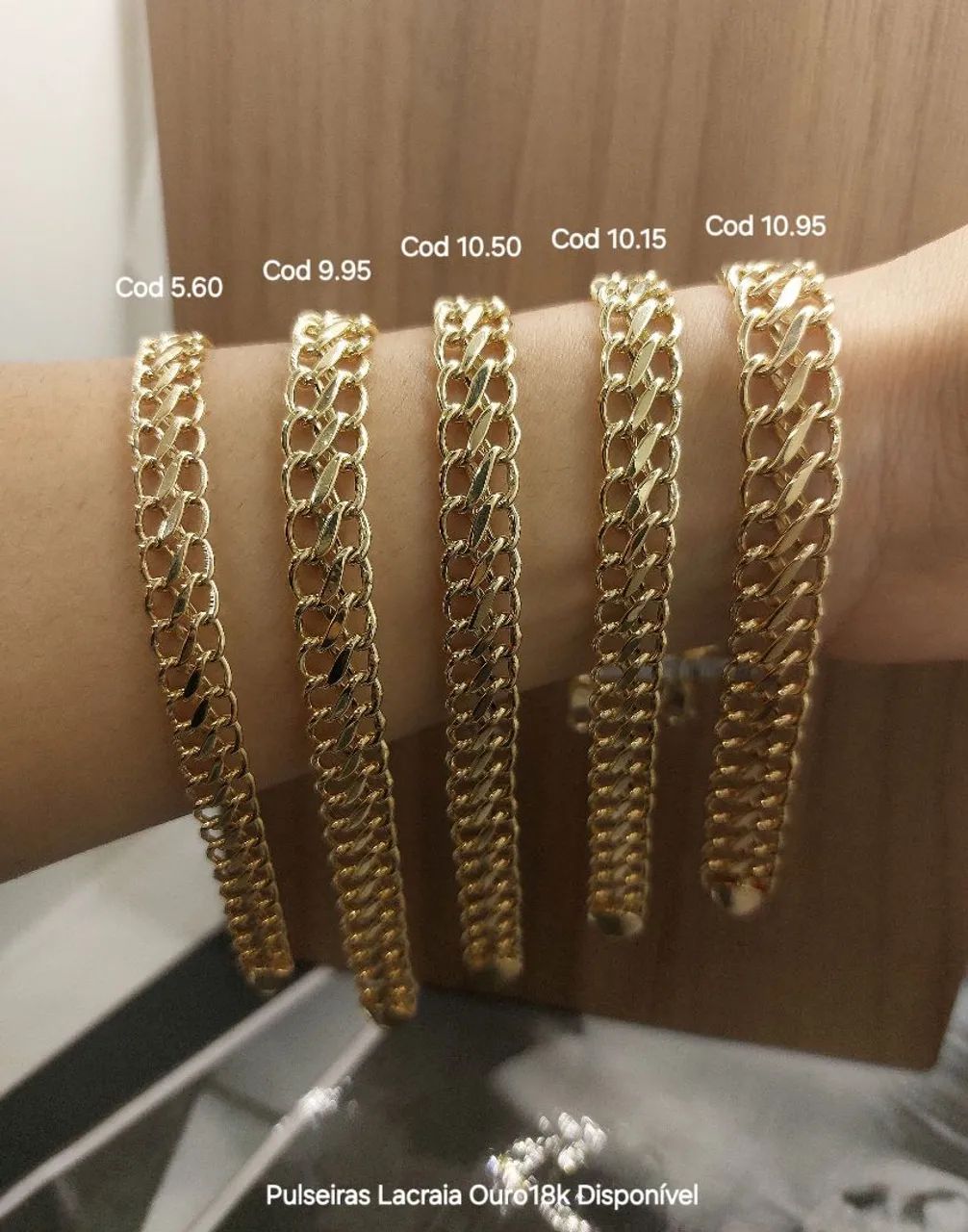 Pulseiras de ouro 18k, lacraia, em até 12x, confira!