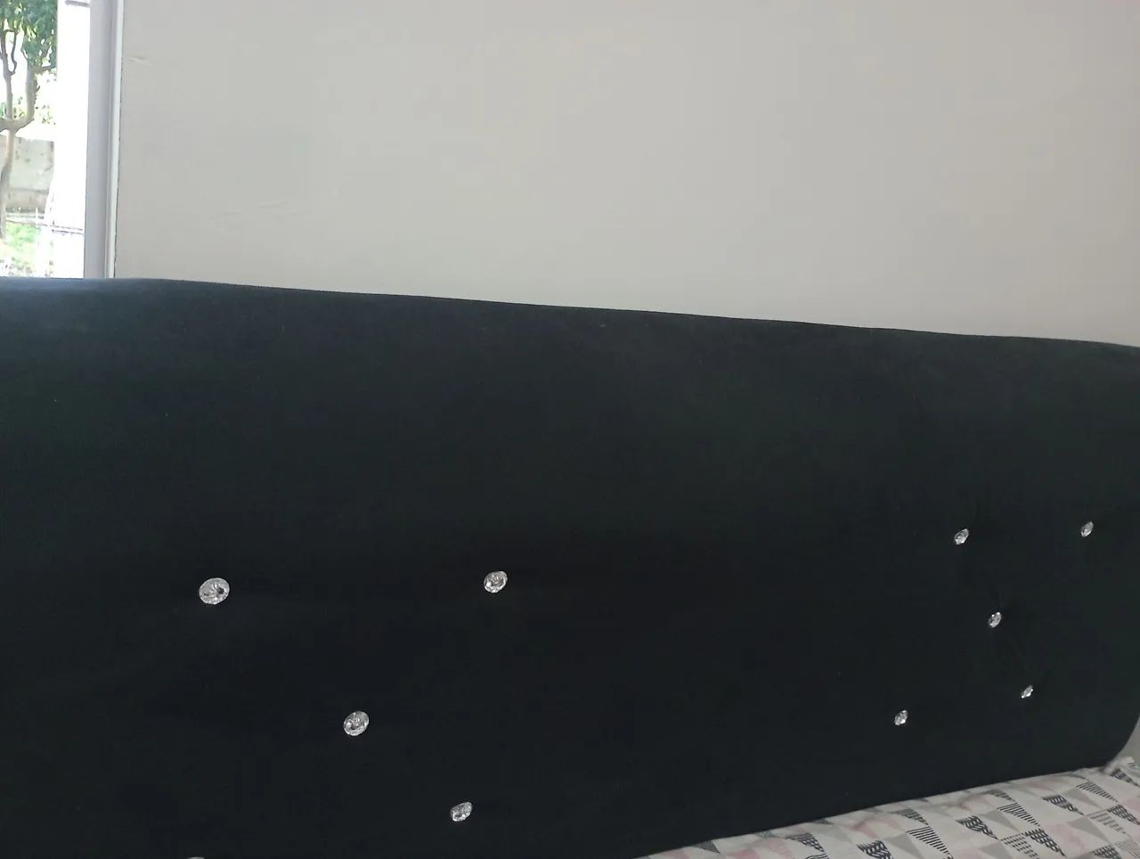 Cabeceira tecido preta 