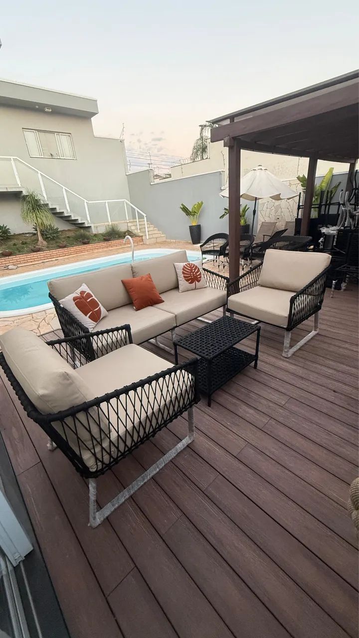 Sofa área externa alumínio corda nautica sol e chuva 