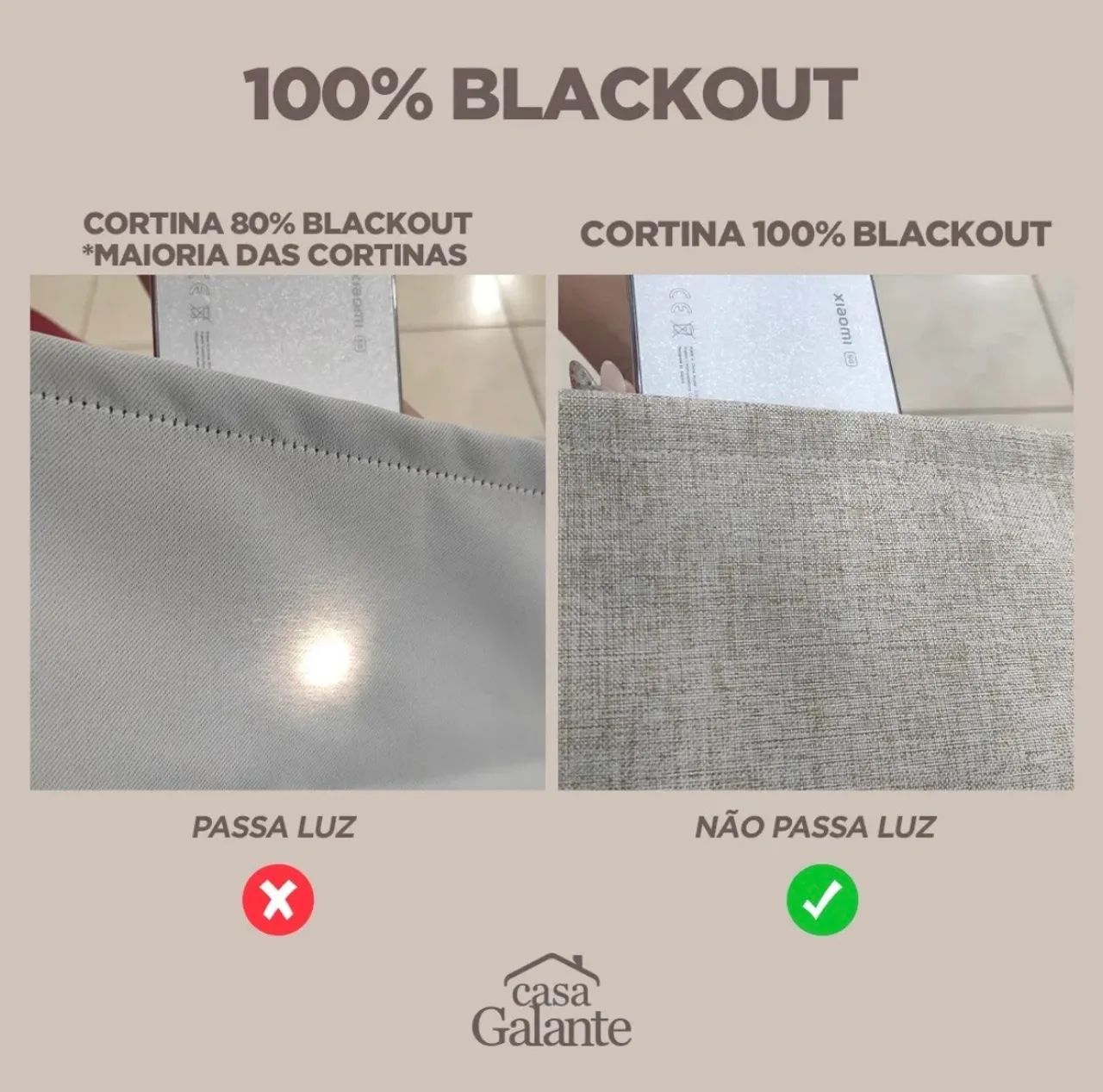 Cortina Blackout 100% em tecido 