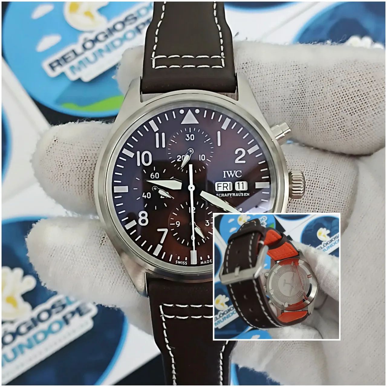 RELOGIO IWC SCHAFFHAUSEN CHNOGRAPH MARROM