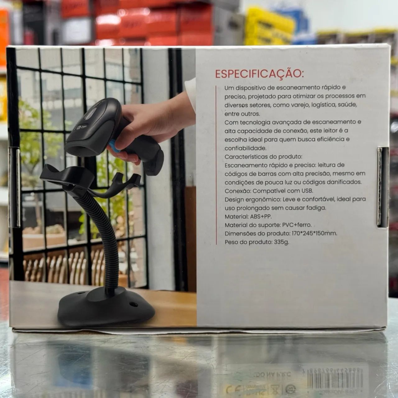 Leitor de Código de Barras com Suporte Flexível e Conexão USB - Alta Precisão  - Foto 2